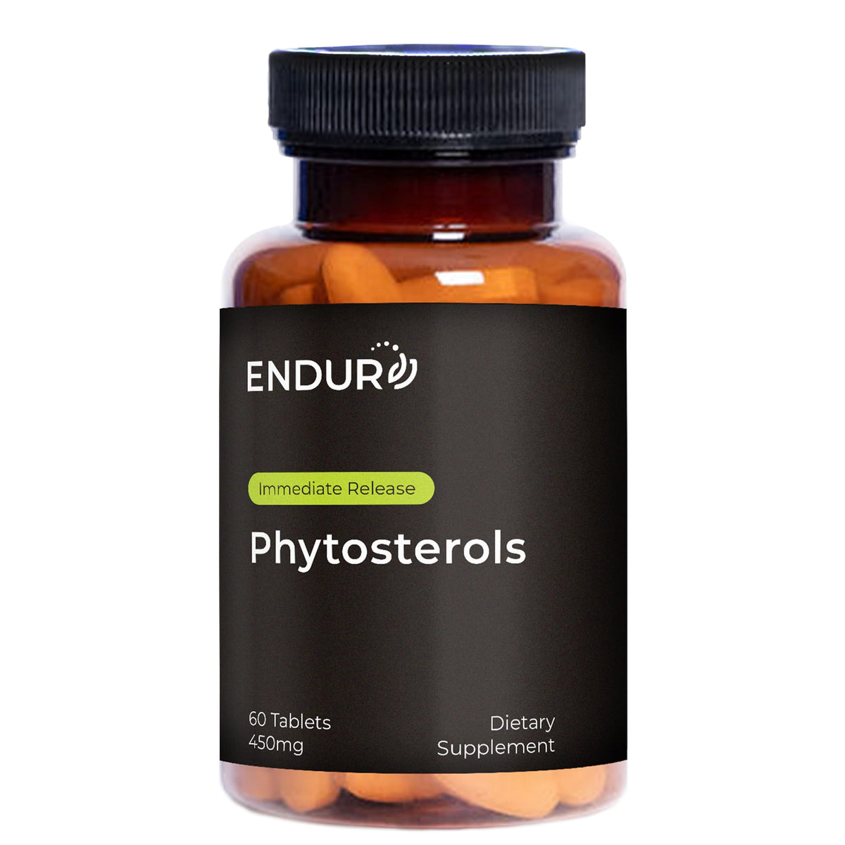Endur Phytosterols bottle front view showing plant-based formula for heart and urinary support