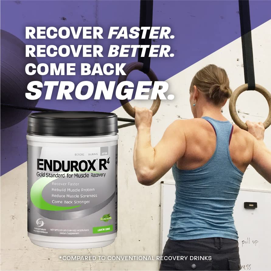 Dissolved Endurox R4 drink in a glass ready for consumption.