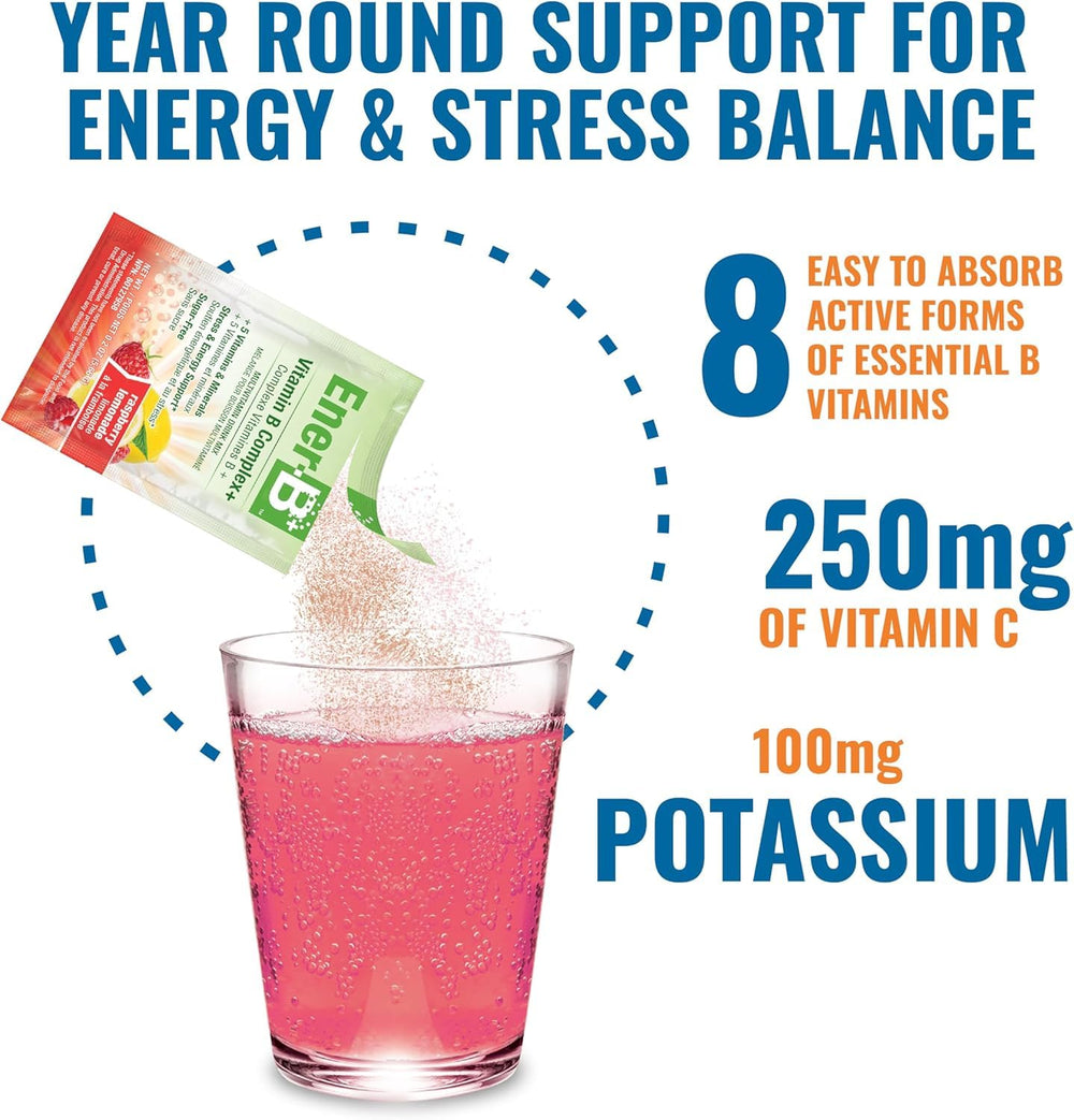 Ener-B+ Electrolyte hydration packet supports quick, refreshing water intake.