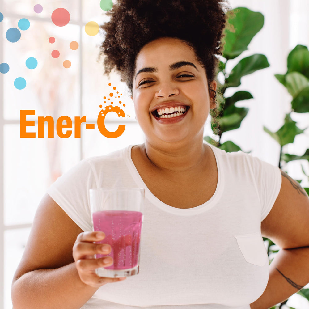 Ener-C nutrition panel highlights 13 vitamins and minerals.