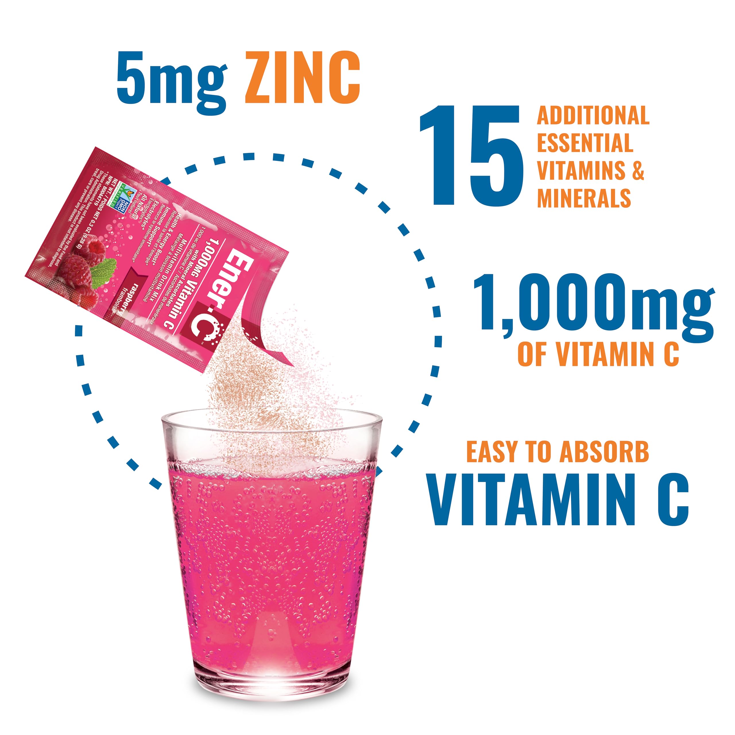 Ener-C 60-count box front for convenient on-the-go hydration.