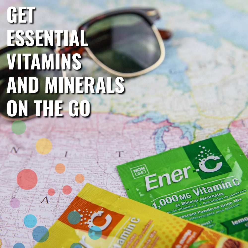 Ener-C real fruit flavor powder dissolving for tasty, low-calorie hydration.