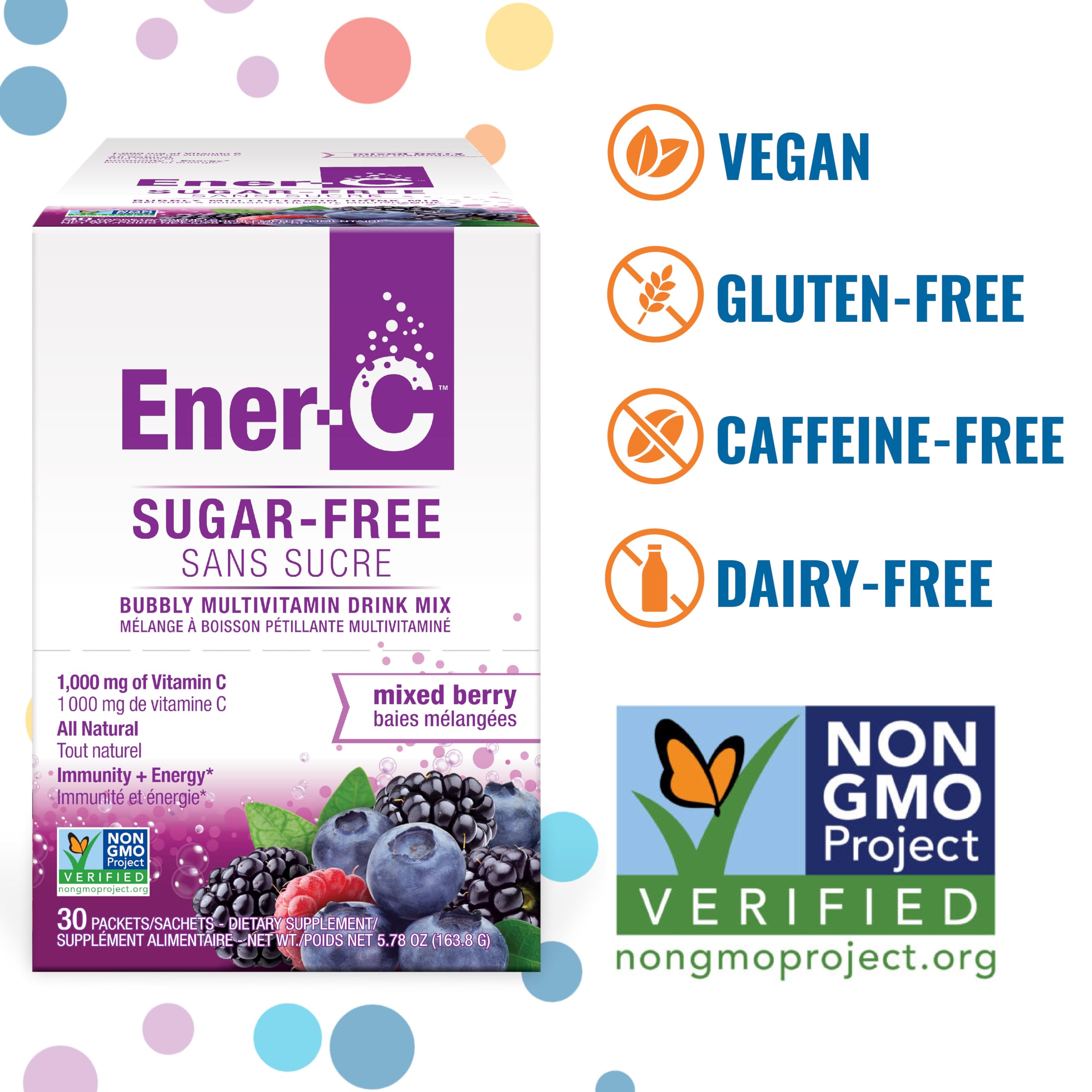 Ener-C two-pack packaging showing 60 sugar-free sachets for on-the-go vitality