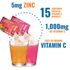 Ener-C glass with bright, real fruit juice drink and vibrant color