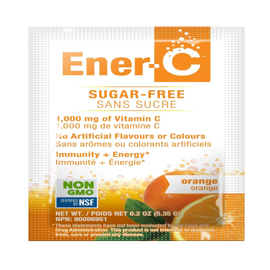 Ener-Life Orange sugar free drink mix glass serve, refreshing hydration with electrolytes.