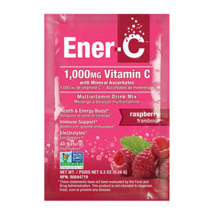 Ener-Life raspberry fruit juice powder in glass of water adds natural flavor