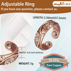EnerCoppeX adjustable open-design ring showing easy sizing for comfortable all-day wear