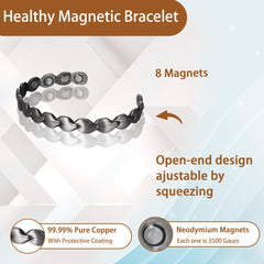 EnerCoppeX copper magnetic bracelet packaged in a leather pouch, gift-ready presentation.