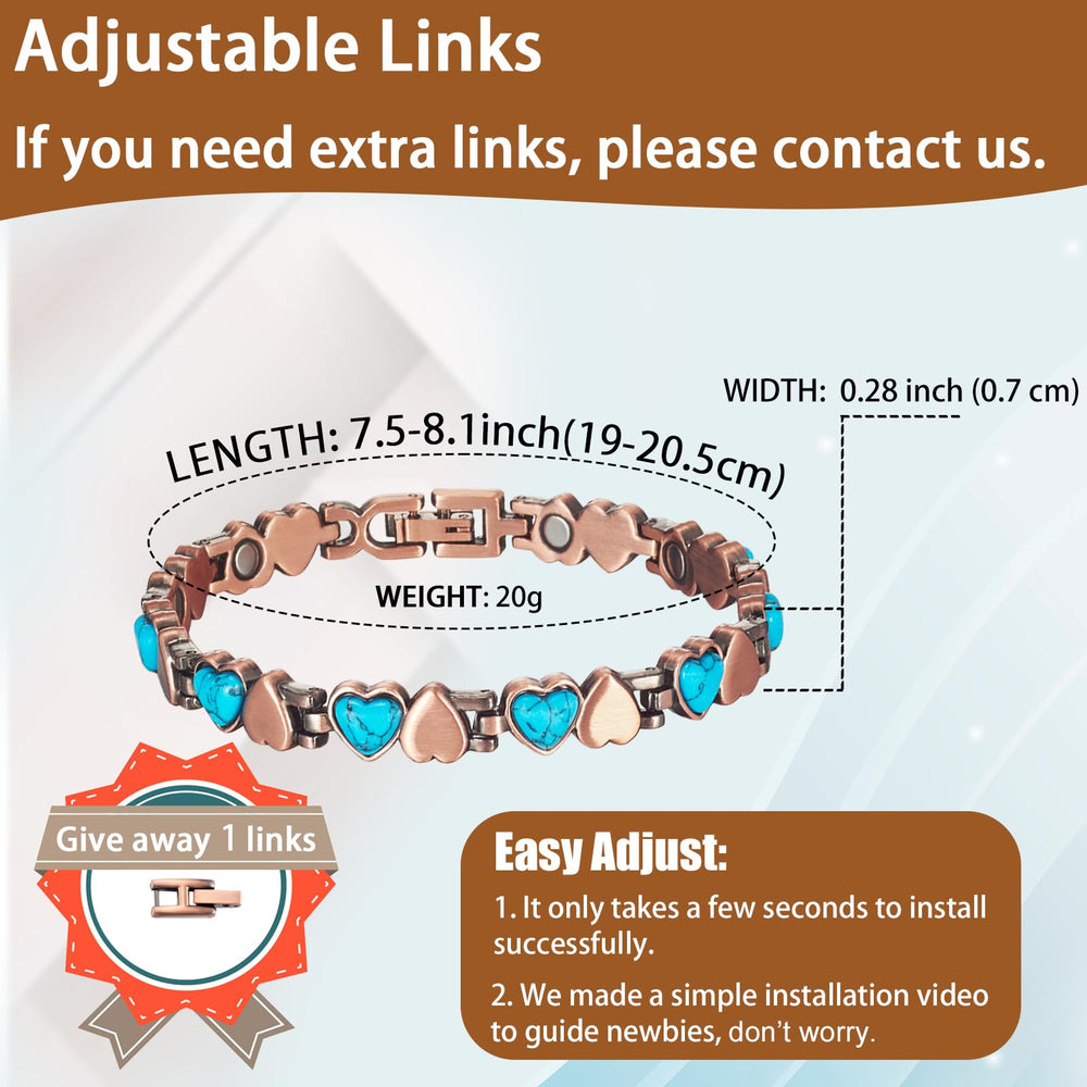 EnerCoppeX bracelet showing adjustable length for a comfortable fit at home