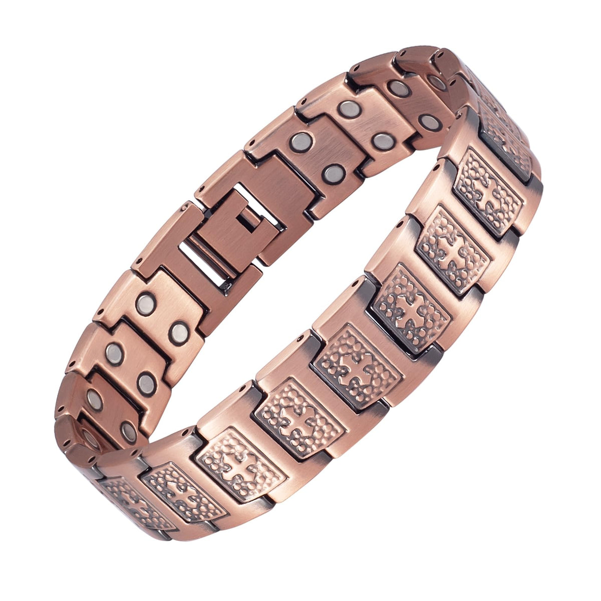 EnerCoppeX pure copper bracelet for men with adjustable closure for a comfortable, secure fit.