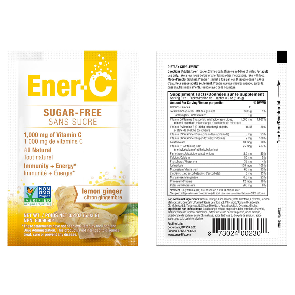 Ener-C zero sugar packaging for calorie-conscious hydration