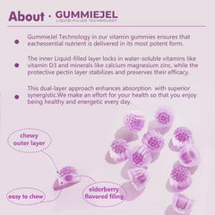 Energare elderberry flavor gummies shown for tasty daily wellness