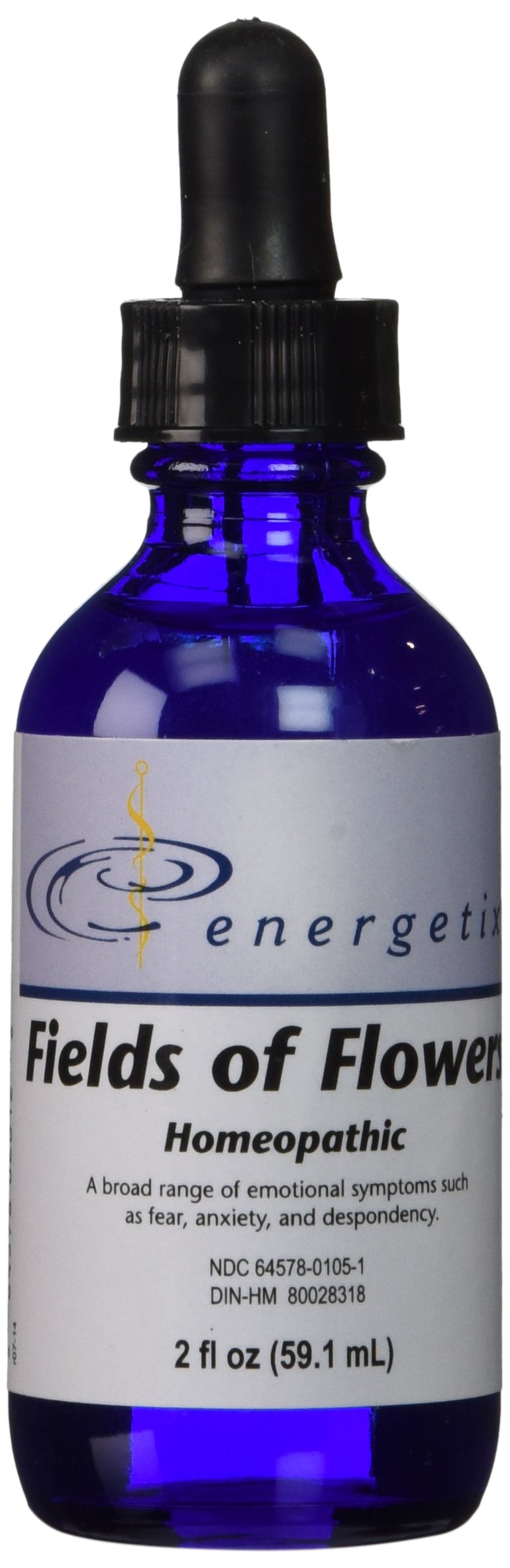 Energetix Fields of Flowers bottle front for emotional balance and wellbeing.