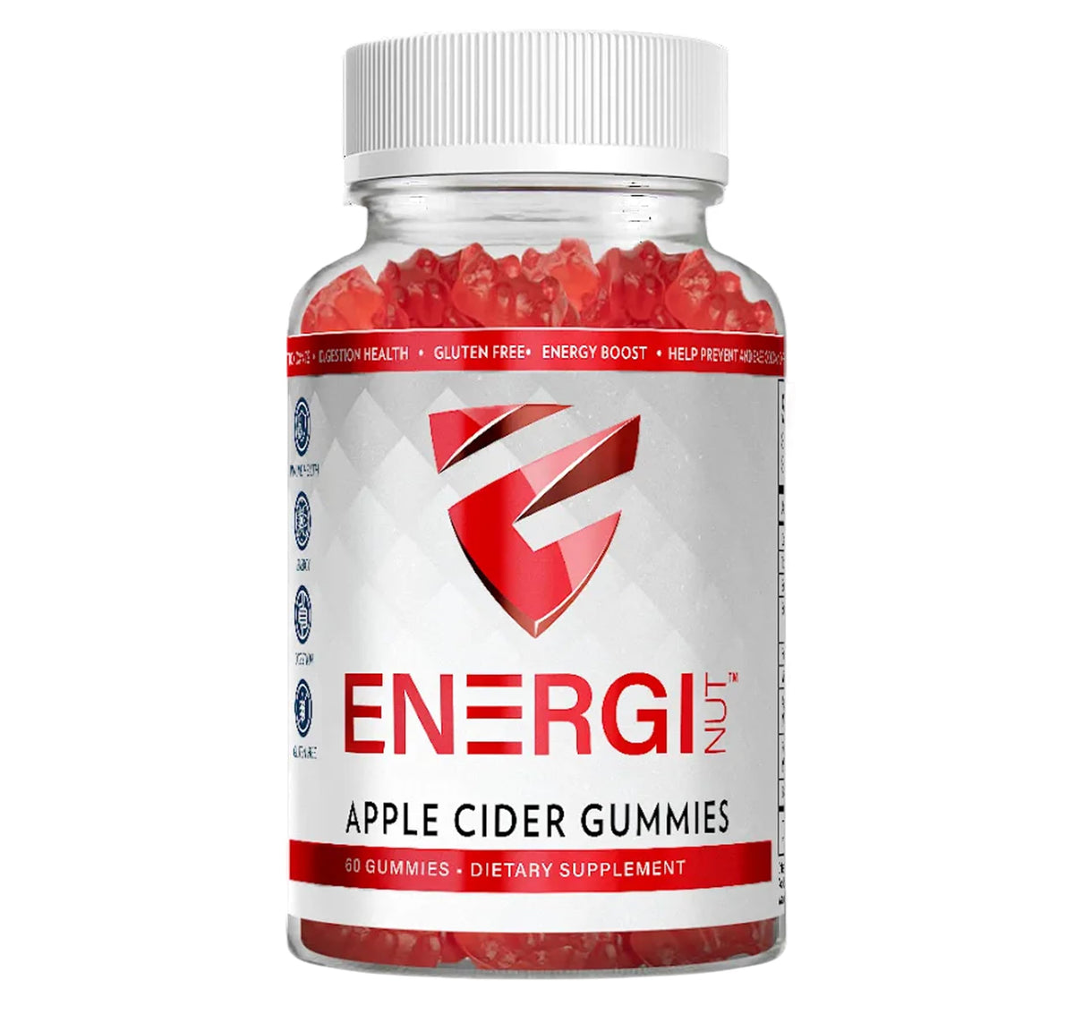 ENERGI Nut ACV Gummies bottle front for a tasty daily ritual with 1000mg ACV.