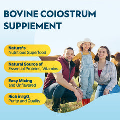 Energievoll colostrum powder dissolving in water for a neutral drink.