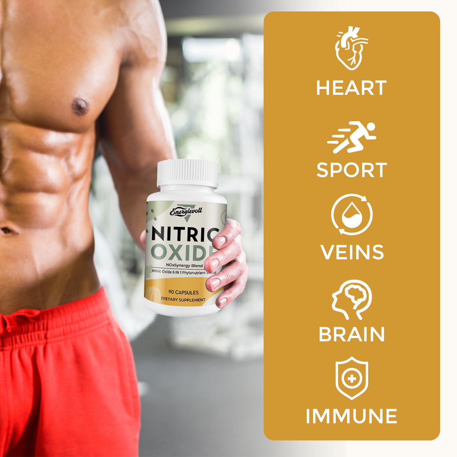 Energievoll Nitric Oxide label detail reveals ingredients and quality