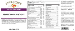 Energique Physician's Choice capsules closeup, convenient daily nutrient support.