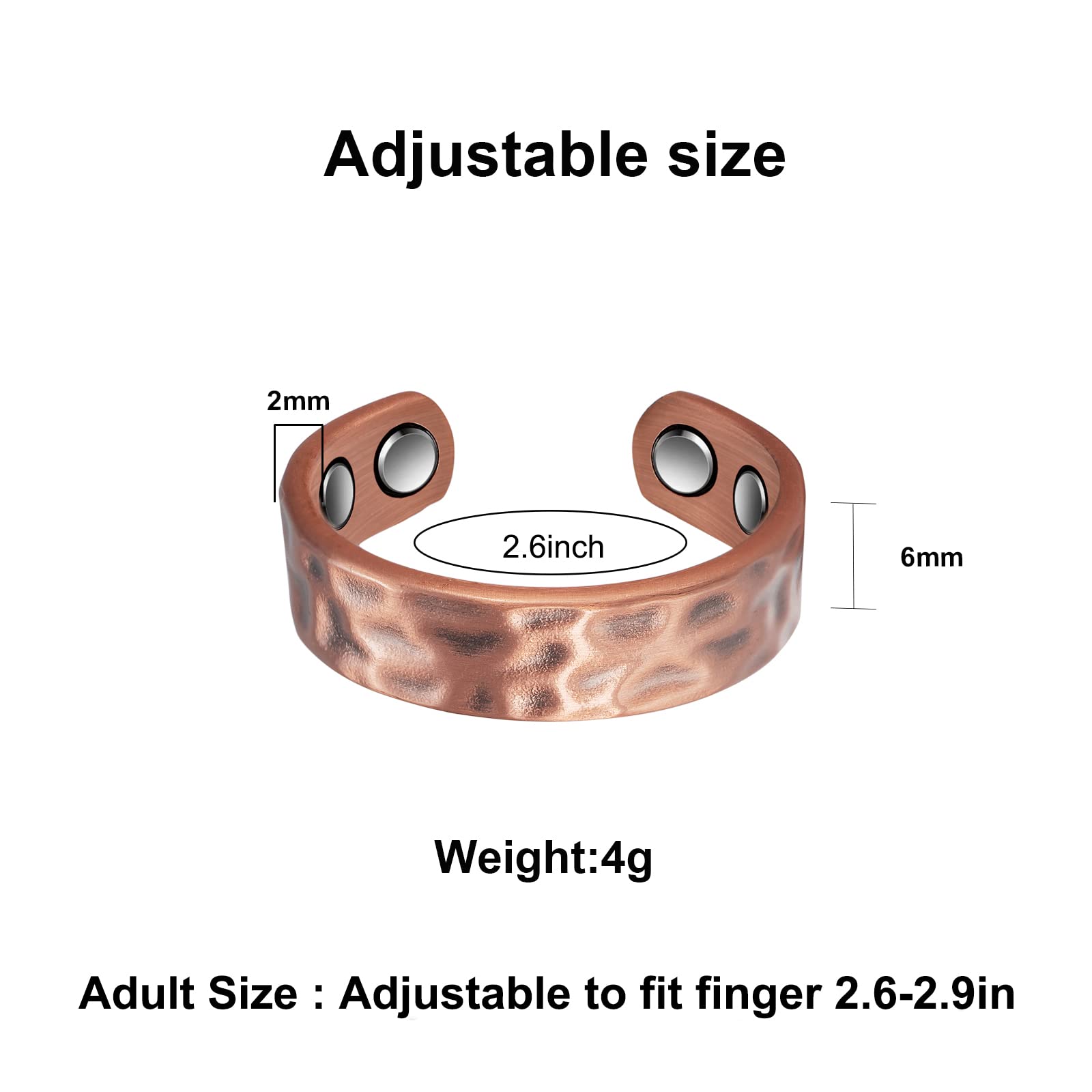 EnerMagiX copper ring on finger shows subtle magnetic styling.