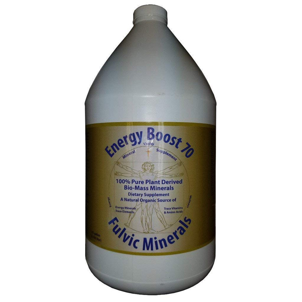Energy Boost 70 fulvic minerals bottle highlighting mineral-rich formula for daily energy support