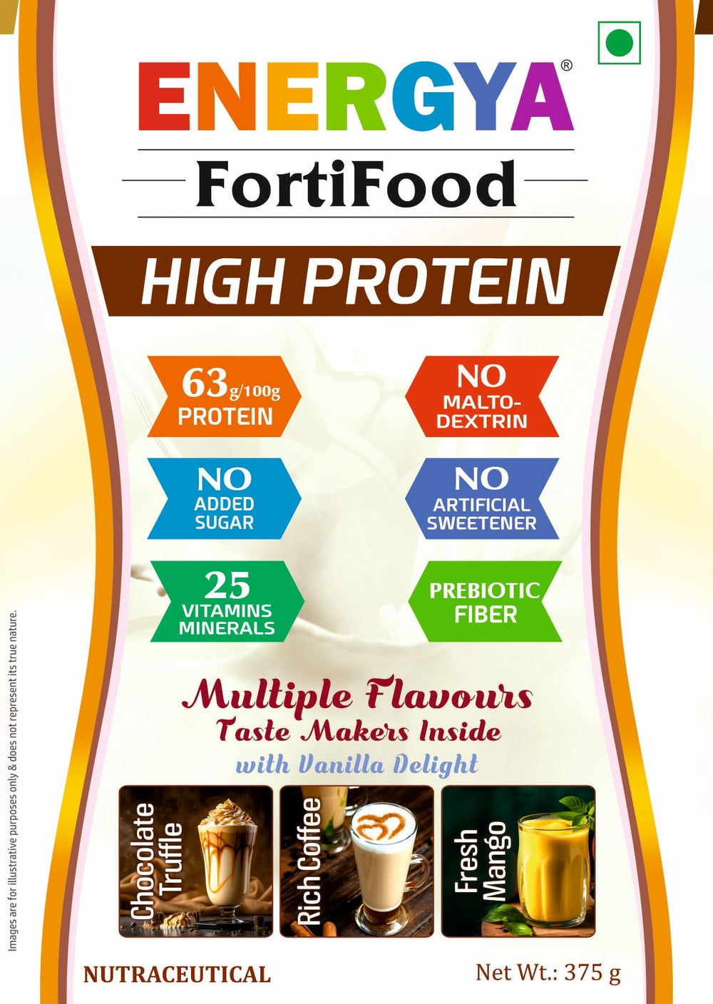 ENERGYA FORTIFOOD vanilla shake glass showcasing post-workout protein goodness