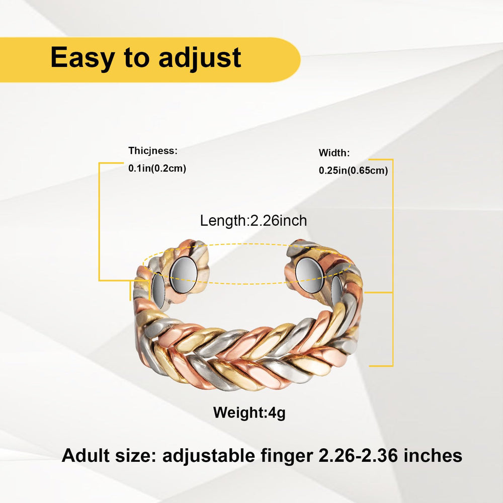 EnerMagiX adjustable copper ring with open design for a comfortable fit