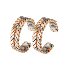 EnerMagiX copper rings set close-up with weave detail for everyday elegance