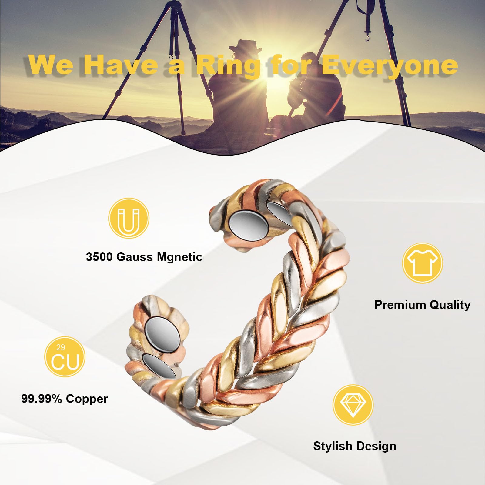 EnerMagiX hand-polished copper ring showing smooth surface