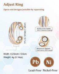 EnerMagiX adjustable copper ring, open design fits many sizes for comfortable wear.