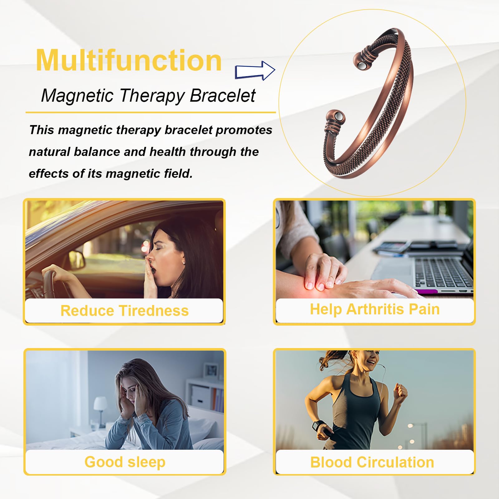 EnerMagiX copper bracelet 17 cm — adjustable, comfortable fit.