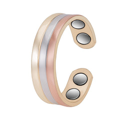 EnerMagiX copper rings for women in tricolor gold for everyday elegant wear.