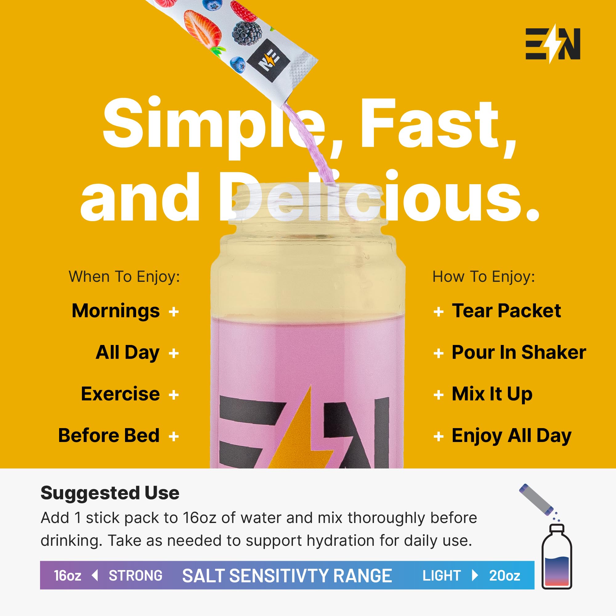 Engineered Nutrition made-in-USA electrolyte packets for quality hydration