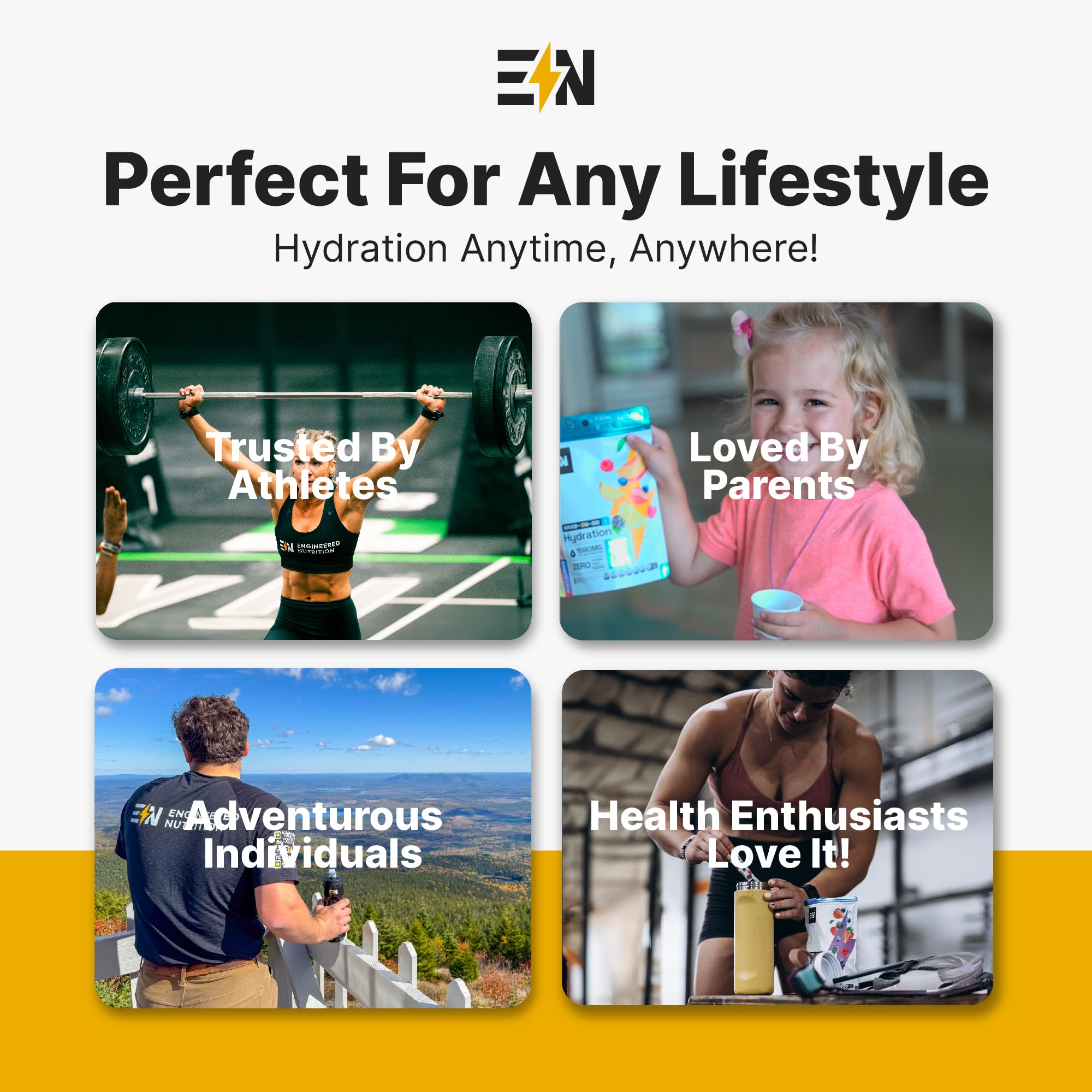 Engineered Nutrition pineapple flavor hydration packets for active days