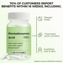 Engtozl Pentadecanoic Acid capsules, back view, Non-GMO purity for daily use.