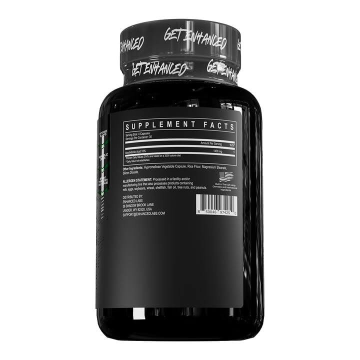 Enhanced Athlete Arachidonic Acid packaging emphasizes purity and potency