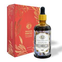 Enhanced Essentials Chamomile oil bottle with amber glass and dropper for precise application
