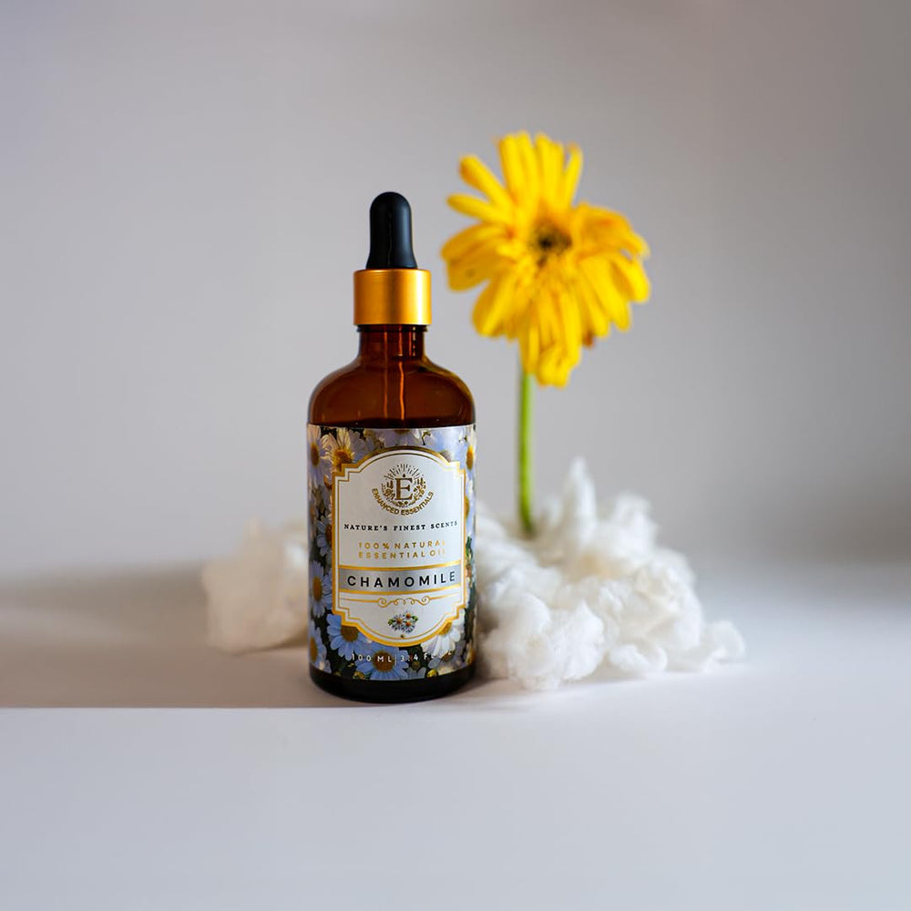 Enhanced Essentials Chamomile oil dropper cap enabling easy diffuser use
