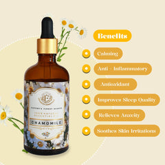 Enhanced Essentials Chamomile oil in amber bottle highlighting premium packaging