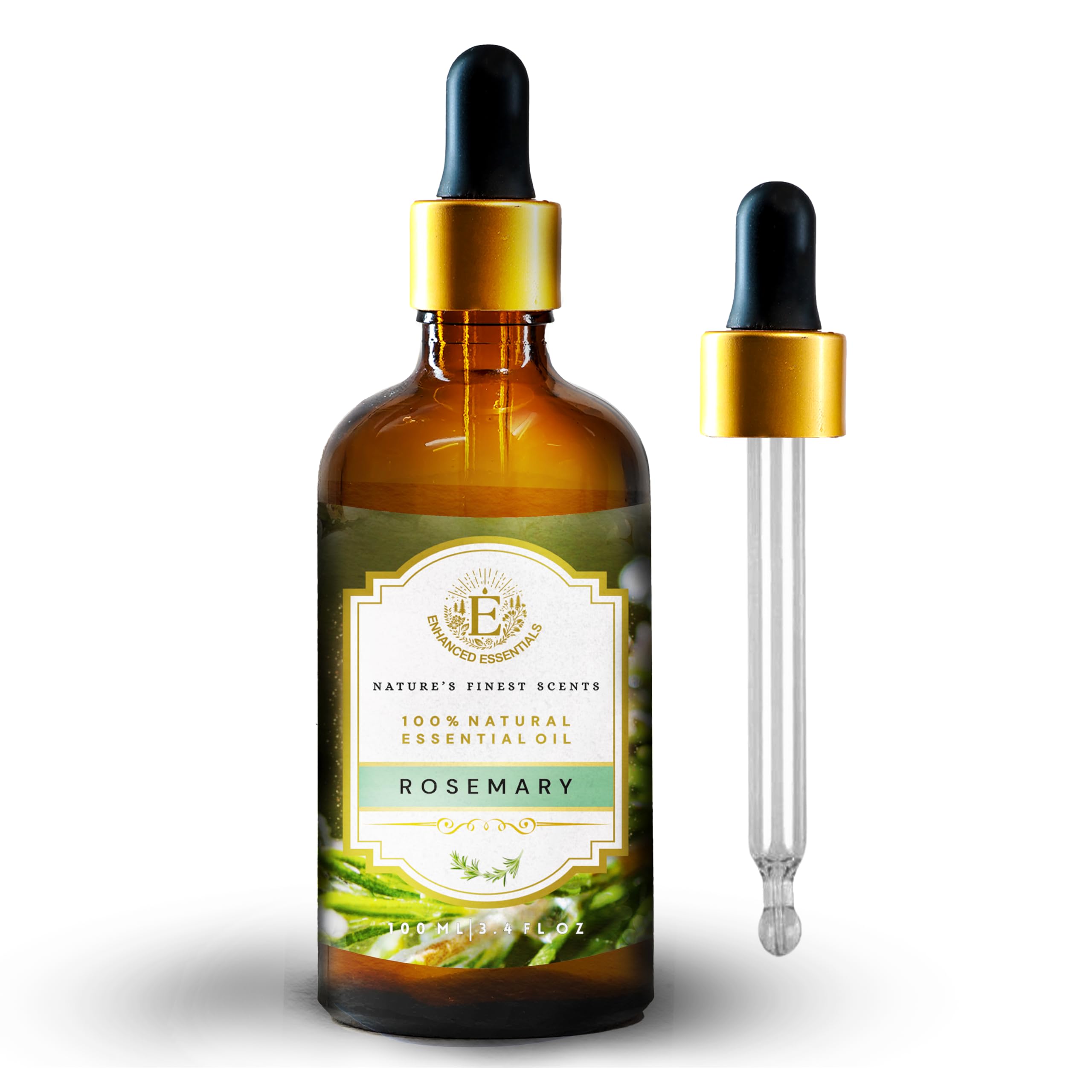 Enhanced Essentials rosemary essential oil for laundry and home fragrance—adds fresh herbal notes.