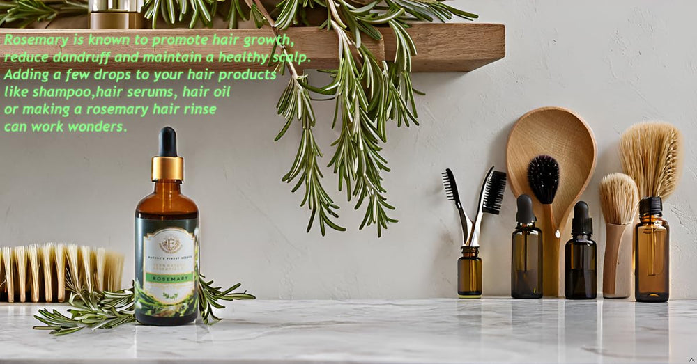 Enhanced Essentials rosemary essential oil for skin care—energizing scent complements cleansing routines.
