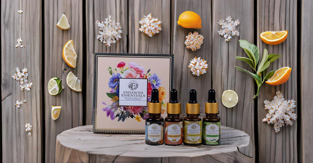 Enhanced Essentials Zesty Freshness Peppermint bottle for refreshing focus and cooling scent.