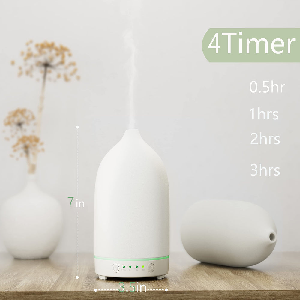ENILYM essential oil diffuser ceramic white 9-colors night light offers mood options