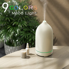 ENILYM essential oil diffuser ceramic white artisan design highlights handmade style