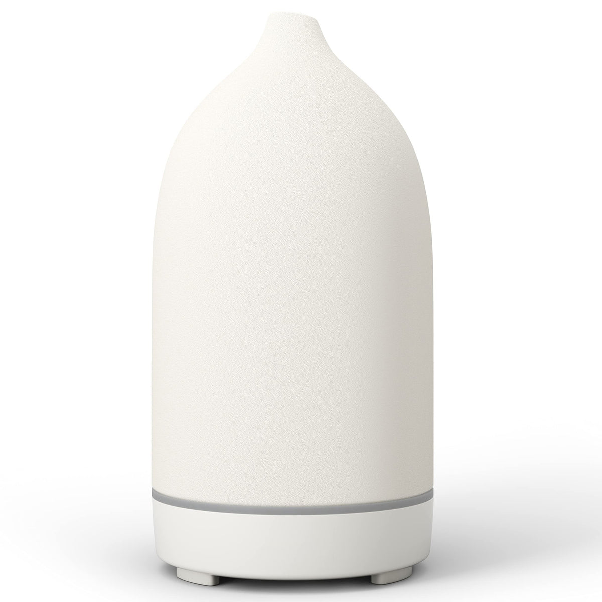 ENILYM essential oil diffuser ceramic white closeup showing handcrafted craftsmanship and compact form