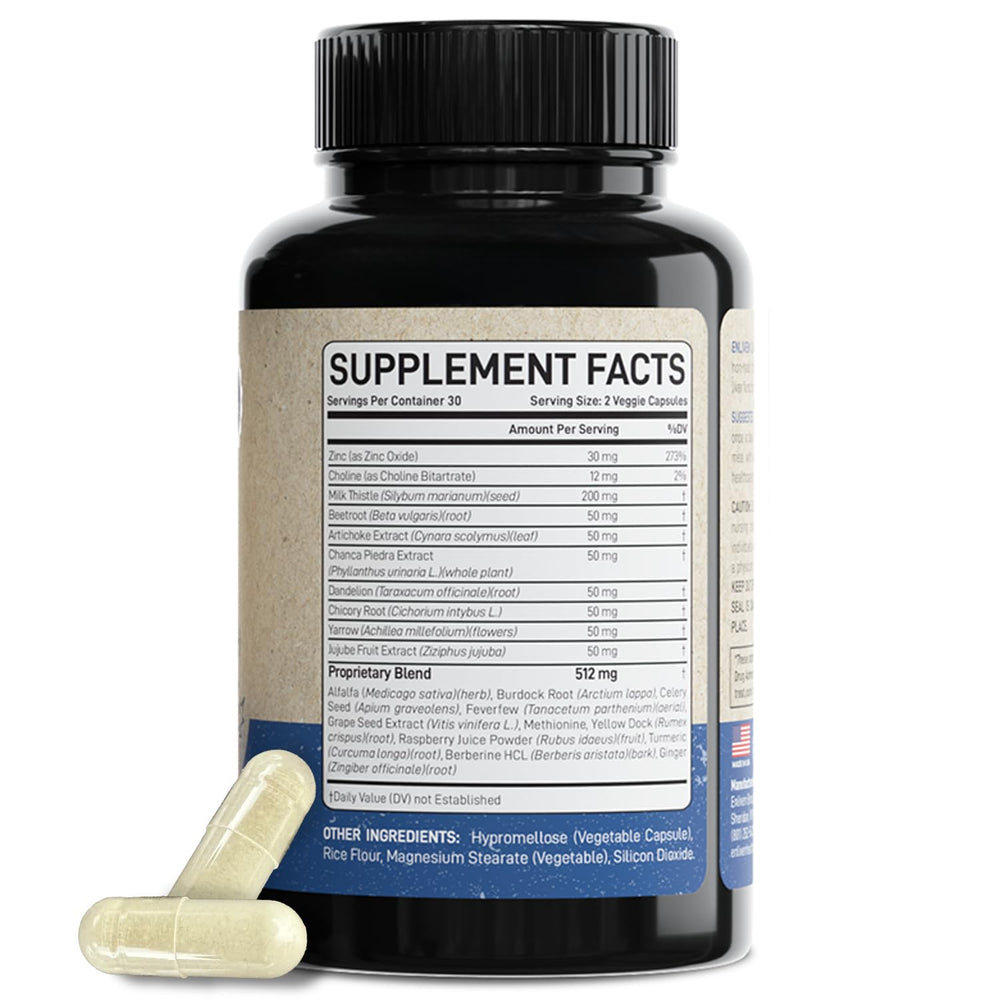 Enliven capsules close-up; convenient daily liver health routine.
