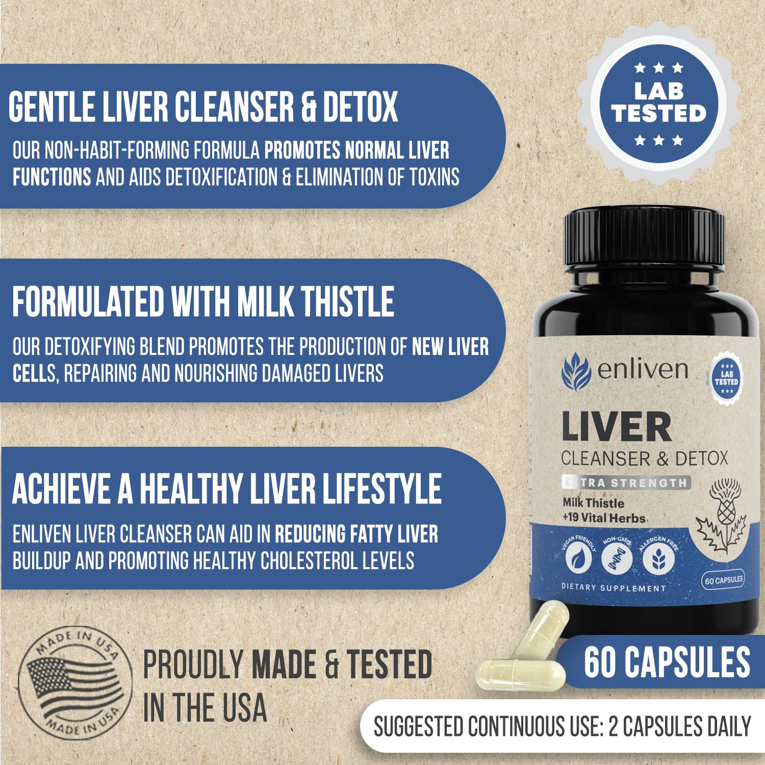 Enliven Dandelion Root capsule; promotes digestive balance.