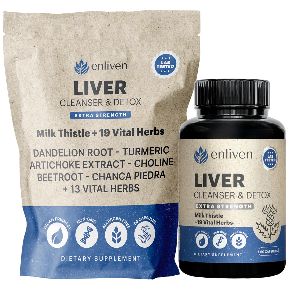 Enliven Liver Cleanse bottle; supports liver health and digestion.