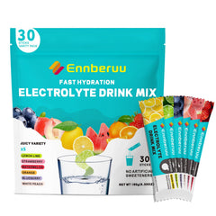 EnnbeRuu electrolytes powder packets sticks for on-the-go hydration and mental focus