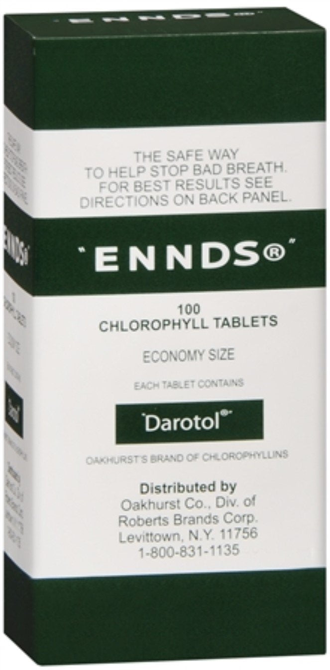 Ennds Chlorophyll tablets bottle for fresher breath and halitosis support