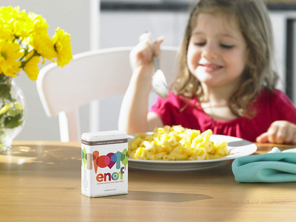 ENOF powder enhancing kid-friendly meals with nutrition