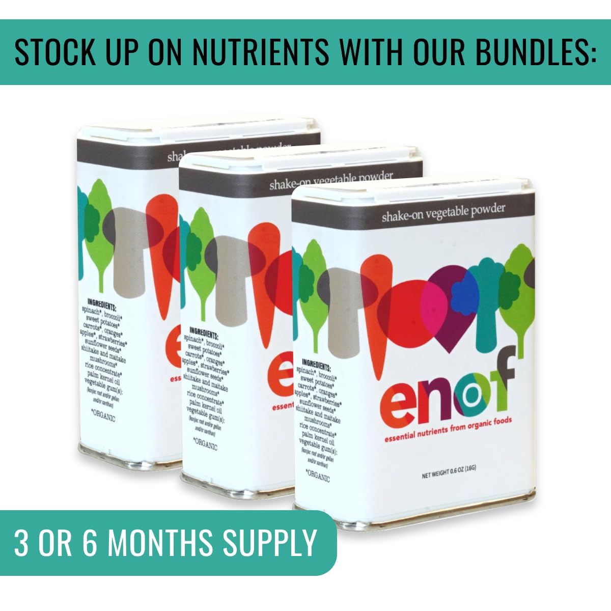 ENOF Made in USA packaging highlighting clean sourcing